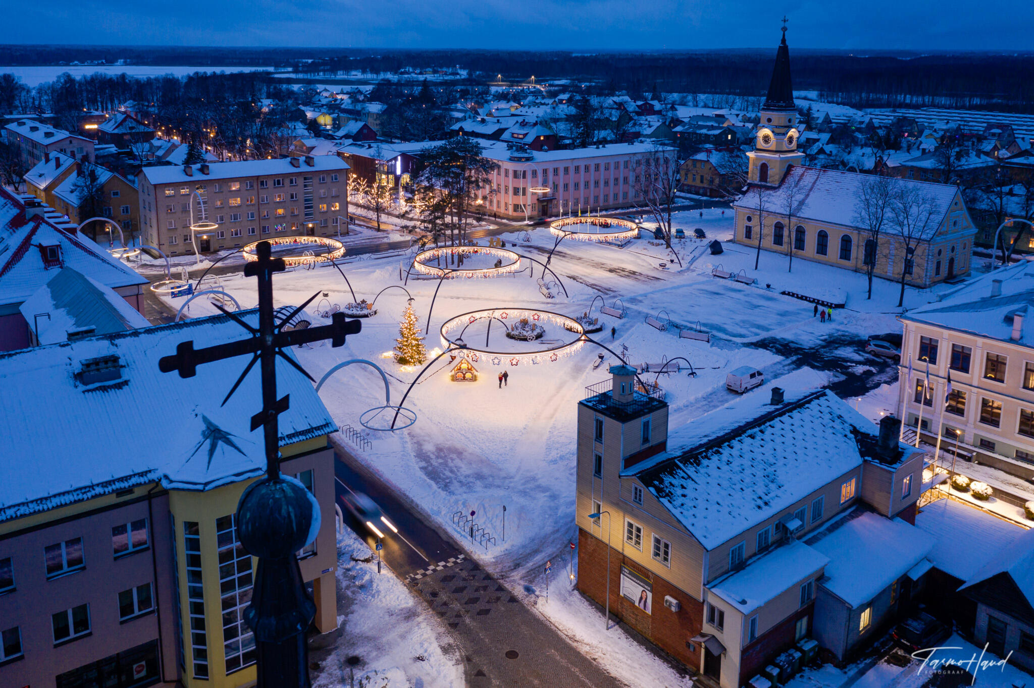 Võru keskväljak talvel
